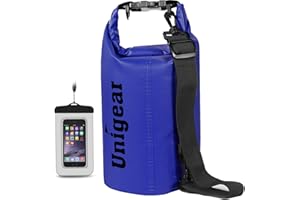 Unigear Sacs Imperméables/Sacs Etanches/Dry Bag (2L/5L/10L/20L/30L/40L) pour Activités de Plein Air et Sports Aquatiques Camping Nautique Kayak Pêche avec Une Pochette étanche de Téléphone