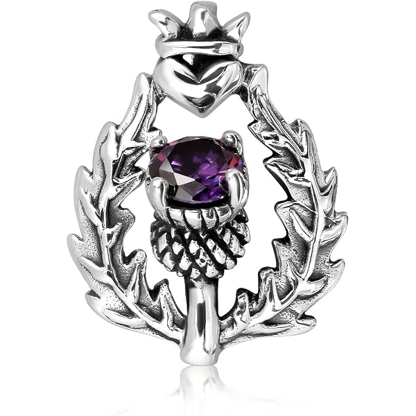 WithLoveSilver Sterling Silver 925 Scottish Thistle Flower Pendant - Classic Charm For Necklace