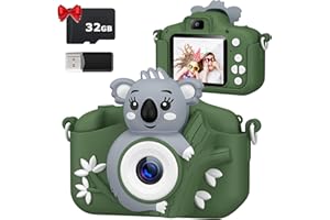 DIAMOOKY Appareil Photo Enfant, 2.0 Pouces Appareils Photos Numériques pour Enfants avec 32GB Carte,HD 1080P Mini Caméra Enfant Rechargeable pour Garçons et Filles, Cadeaux pour Enfants de 3 à 12 Ans