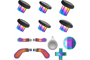 YUNMGALH Elite Series 2 Controller Accessories Kit - Thumbsticks, D-Pads and Trigger Paddles with Storage Case for Xbox One Elite Series 2 Core (Rainbow)