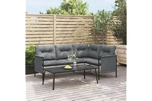 Yolola Ecksofa Lounge Gartenmöbel Ecklounge Ecksofa Gartengarnitur Balkon Klein Sitzgruppe Outdoor Sofa Garten Terrasse Outdoor Anthrazit