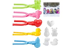 BOOAEE 5 stampi per palle di neve, per bambini, ragazzi, ragazze, estate, inverno, divertimento