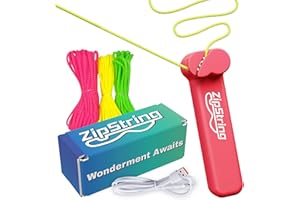 ZipString - String Rope Launcher - Outdoor Toy Viral, Fidget Toy, Loop Lasso for Kids and Adults - Cool Toys, Lasso Rope - Rock it Red Zip String Toy