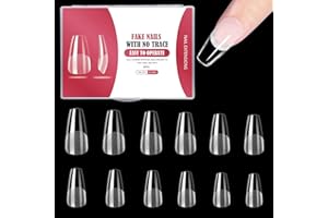 NACERLARY 500 Stück Nageltips, 10 Größen Halbmattierte SargNagel spitzen, Nail Tips for Nagelstudios Starter DIY, Künstliche Nägel Sarg Zum Aufkleben Nail Art Starter, Medium Sarg