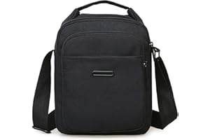 ANPTER Bandoleras Hombre Bolso Mensajero Pequeño Mariconeras Crossbody Unisex Shoulder Bag Cartera Monedero Correa Ajustable para deportes, Trabajo, Casual, Viajes(Negro)