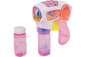 BLUE SKY - Pistola de Burbujas de Fricción - Burbujas de Jabón - 048601 - Color Aleatorio - Luminoso - Plástico - 15cm x 15cm - para Niños - Juego al Aire Libre - Juego de Verano - A Partir de 3 años