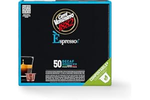 ‎CAFFÈ VERGNANO 1882 Caffè Vergnano 1882 Èspresso Nespresso kompatible kompostierbare Kaffeekapseln, Decaffeinato (Entkoffeiniert) - Packung enthält 50 Kapseln