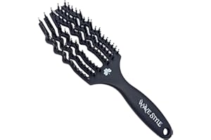 THREEBY Cepillo de Pelo Antitirones - Para Todo tipo de cabellos - Peine desenredante antitirones - Cerdas Jabalí y Nylon para un Brillo Natural - Cabello Fino, Medio y Grueso - (NEGRO)