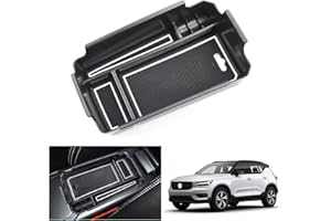 ‎GAFAT GAFAT Volvo XC40 / C40 2018-2024 2025 Mittelkonsole Aufbewahrungsbox, Volvo XC40 2023 Armlehne Volvo XC40 Recharge Organizer Tray Handschuhfach, Volvo XC40 Zubehör (Weiß)
