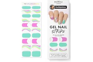 MOYOU LONDON Semi Cured Gel Nail Strips, 20 Pc. Gel Wraps for Nails, Easy Apply & Remove for Salon-Quality Manicure, Works with Any Nail Lamps - NailsbyBethany 02