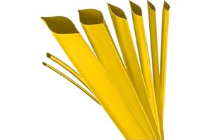 Tubo termorretráctil ISOLATECH por metros amarillo sin adhesivo Ø 12mm 3 metros 3:1 juego poliolefina para aislar cables conexiones soldadas sin etiquetar resistente a los rayos UV (Ø12mm 3metros)