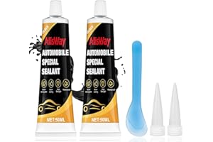 AllisWay 2 Pezzi Silicone Nero per Auto, Stucco per Carrozzeria, Silicone Alte Temperature, Sigillante Isolante Impermeabile, Utilizzato per la Sigillatura di Auto, all'Interno e all'Esterno, 100ml