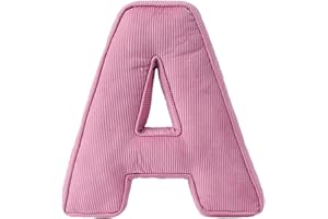 GENERISCH Buchstabenkissen, Buchstaben-Umarmungskissen, dekoratives Cord-Wurfkissen in Buchstabenform, Buchstabenkissen, englisches Alphabet von A bis Z, für Sofa, Schlafzimmer, Wohnzimmer (A, 40x35x10cm)