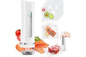 ILAFFUS Portable Vacuum Sealer Rechargeable & Cordless Handheld Vacuum Sealer Set with 30 Vacuum Bags to Extend Food Shelf Life for Food Storage Space Saving and Easy Use Food Vacuum Pump