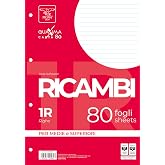 Pigna, Pack of 80 4 Hole Filing Refills, A4 Sheets, 21 x 29.7 | No margin