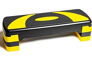 ‎PRISP PRISP Höhenverstellbarer Stepper mit 3 Stufen (10/15/20 cm), 78 x 28 cm Steppbrett für Aerobic und Fitness-Workouts, kompaktes Trainingsgerät für Zuhause, Step Brett
