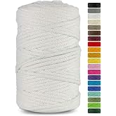 Netuno Cotton Cord with Cotton Core White 5mmx100m Natural Cord Macrame String Dream Catcher Decoration Craft DIY Home Plants