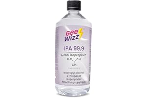 Gee-Wizz IPA 99.9 - Detergente Isopropanolo Alcool, Prodotto Puro al 99.9% - Alcool Isopropilico Pulizia Casa, Ufficio, Elettronica, Pulizia Stampa 3D, Vasche Ultrasuoni, Multiuso, 1000ml