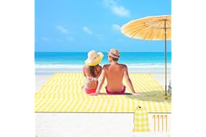 Ainiv Couverture de Plage Tapis de Plage, Tapis de Plage Sable et Imperméable, Couverture de Pique-Nique, Couverture de Pique-Nique Extra Large 140 X 200 Cm pour Plage, Camping, Randonnée, Pique-Nique