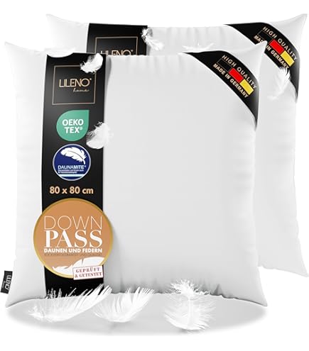 Hoofdkussen van dons en veren, Kussen, Kussen Bed, Kleur wit, Machinewasbaar, Afmetingen 50 x 80 cm, Gecertificeerde Materialen, Duurzaam en Milieuvriendelijk, Eenvoudig te reinigen