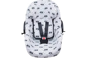 JYOKO KIDS Funda de Algodón para silla de coche Compatible con Peg Perego Primo Viaggio, Uppababy Mesa GO (Raccoon)
