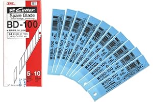 PACK 50 Cuchillas Biseladas 9 MM Angulo 30º Grados - Hojas Recambios para Cuter Estrecho NT CUTTER BD-100