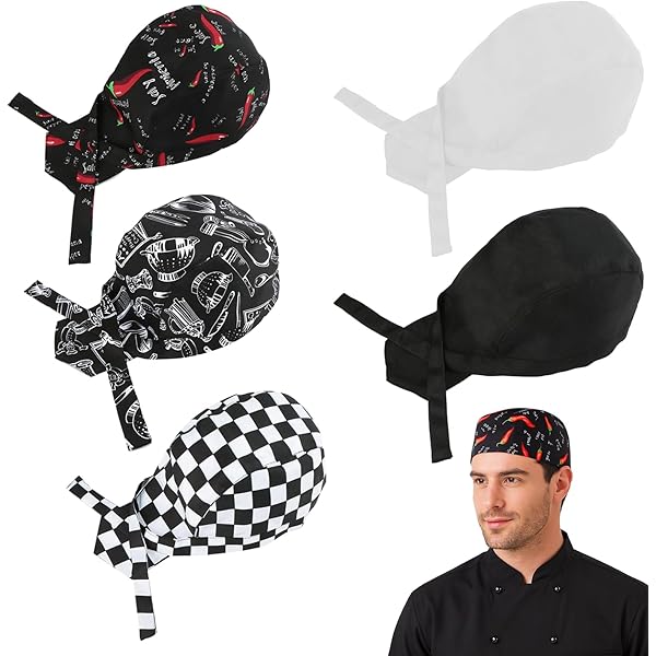 Toques De Chef Ajustables - Lot De 3, Polyester, Unisexe, Pour Restaurants, Boulangeries, Cuisines