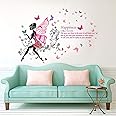 Decal O Decal' Blue Butterfly with Motivational Quotes ' Wall Stickers (Pack of 3, Happiness is Like a Butterfly Quotes)