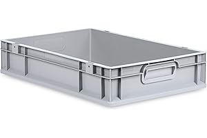aidB Eurobox NextGen Grip, 600x400x120 mm, Griffe geschlossen, robuste Plastikbox aus Kunststoff mit ergonomischen Griffen, stapelbare Kunststoffkiste, ideal für die Industrie, 1St.