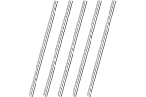 M METERXITY 5-Pack Fully Threaded Rod, M6x140mm 304 Stainless Steel Right Hand Thread Bar Studs for Furniture Anchor Bolts/Clamps/U-Bolts, Metric Threaded Screw