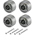 4" x 2" Industrial Casters, Steel Cast Iron Wheel - Heavy Duty Caster -Set of 4 Caster with 3200 lbs Capacity, Roller Bearing-1/2" Bore, Replacement Wheel for Workbench Platform Trucks(4 Pack)