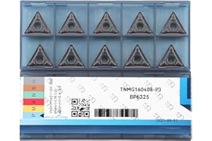 CDBP Insertos de Carburo de CNC TNMG160408 tnmg332 - mecanizado universal de acero, plaquitas de torneado -recubrimiento TiN, 10 piezas