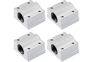 sourcing map SCS8UU - Unità di blocco per cuscinetti a sfera lineari, diametro foro 8 mm, confezione da 4