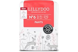 LILLYDOO - Couches-culottes Bébé, Taille 6 (13+ kg), 19 pièces, Ultra-Douces et Anti-fuites, sans Parfum et Lotion pour les peaux sensibles, Testées dermatologiquement