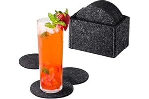 Noa Home Deco Posavasos de Fieltro con Forma Redonda, Apto para Tazas de café, Accesorios de Bar, teteras y Otros Accesorios utilizados para Proteger Cualquier Tipo de Mesa (Juego de 12 Unidades)