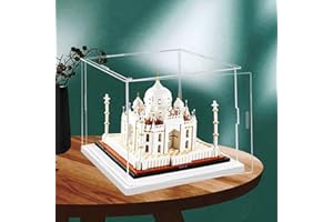 MEEC Vetrina in acrilico trasparente per il montaggio della scatola del bancone con fondo bianco per action figure trasparenti e antipolvere, giocattolo (25 x 20 x 15 cm)