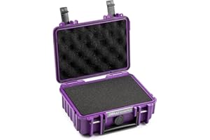 B&W International B&W - Maletín de Transporte para Exteriores, Tipo 500, Color Morado, con Espuma cúbica, Resistente al Agua según la certificación IP67, a Prueba de Polvo, inastillable e
