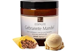 EIS PERFECTO Gebrannte Mandeln Eispaste Variegatos Eis Desserts Pralinen Zum Verfeinern von lecker Eis Getränke Kuchen Kekse Tortencremes Eiscremes Inhalt 250 g