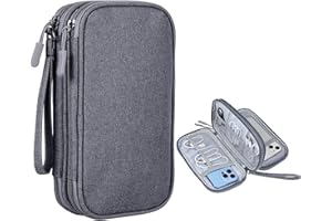 JENCVNL Elektronische Kabeltasche, Elektronik Organizer, ReisezubehöR Tasche, Tragbare Kabel-Organisator Tasche, Reise-Elektronik-Organisator Für LadegeräTe Festplatten (Dunkelgrau, S (19 * 11 * 6.5cm))