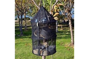 HAMON Trockengestell Netz 3 Schichten Trockennetze zum Aufhängen Hängendes Trockennetz mit S-Haken und Aufbewahrungstasche für Zelt Pflanzen Pullover Obst Gemüse Fisch Kräuter