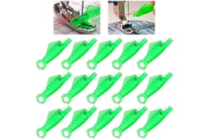 Redamancy 15 Pcs Fish Mouth Sewing Machine Needle Threader, Sewing Machine Needle Threader, Automatic Needle Threader for Sewing Machine, Easy Selfthread Needle Threaders Tool, for Craft DIY(Green)