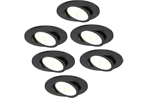 Ledvion - 6X LED Downlight, Black, Dimmable, 7W, IP65, CCT, COB, Ø90mm, 5 Year Guarantee