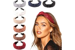 DRESHOW 8 Pièces Bandeau Cheveux pour Femme Boho Bandeaux Serre Tête Elastique Bandeaux avec Nœuds Cheveux Accessoires