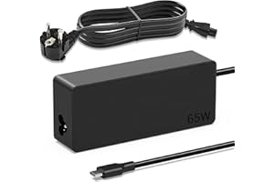 VUOHOEG Chargeur 65W USB C Ordinateur Portable pour Lenovo ThinkPad T14 T15 T480 T480s T490 T580 T590 X13 X280 X380 X390 L480 L490 E14 E15 E480 E490 E580 E590 Yoga 720 730 910 Type C Adaptateur Alimentation