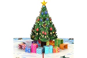 ‎BIROYAL BIROYAL Weihnachtskarte Pop Up mit Umschlag - Weihnachtskarten 3D Weihnachtsbaum - Pop Up Karte Weihnachten - Christmas Card - Gutschein Weihnachten, Weihnachtsgeschenke für Kinder, Freunde & Familie