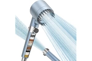 Digiroot Hochdruck-Duschkopf mit Filter, wassersparender Duschkopf mit 1,5 m Schlauch, 4 Sprühmodi, sparsamer Handbrausekopf mit 15 Filtrationsstufen, entfernt hartes Wasser und Chlorrückstände