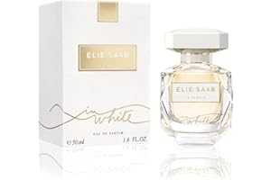 Elie Saab Le Parfum in White 50 ml – Eau de Parfum de Mujer – Fragancia Chipre Frutal – Vibrantes Notas de Frutos Rojos, Pera y Pachulí – Botella de Cristal Transparente