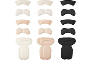 RosewineC Fersenpolster Schuhe, 18 Stück Fersenschutz für Schuhe, Selbstklebend Schwamm Fersenpolster für zu Große Schuhe Komfort Fersenpolster Sneaker (Schwarz, Hautton, Beige)