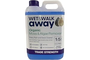 GRO GARDEN PRODUCTS Wet & Walk Away Concentrate - Organic Moss & Algae Remover for Garden Spaces – Brighten and Clean Your Patio, Indian Sandstone, Driveway, Decking, Astroturf & Bricks – Covers up to 150m² – 2.5 Litres
