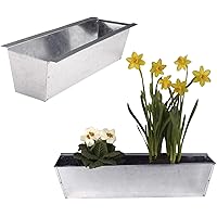 BigDean Pflanzkasten Blumenkasten Balkonkasten Europalette Blumenkübel verzinkt glänzend Pflanzkübel LxBxH ca. 38 x 12,5…